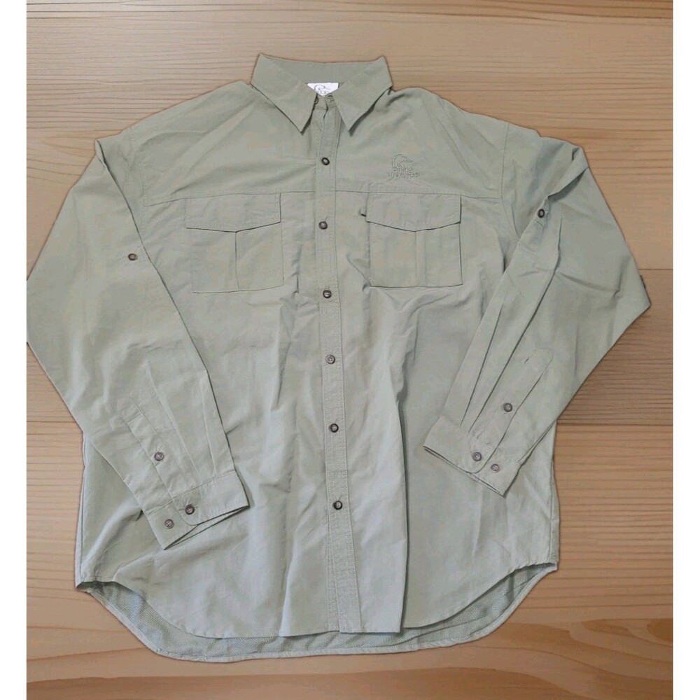 Ducks Unlimited Men's XXL Long Sleeve Vented Fishing Hunting Shirt Olive NWOT